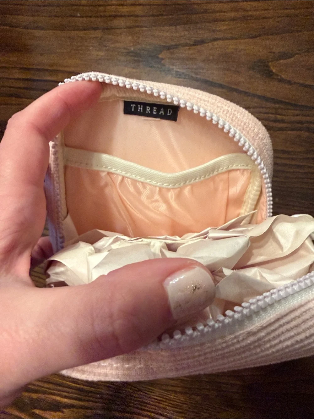 Thread Travel Crossbody Bag in Blush Pink